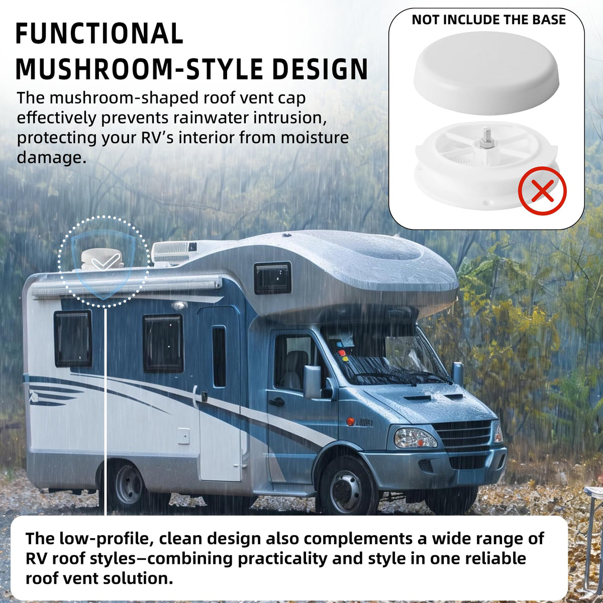 Mushroom Style RV Plumbing Vent Cap I8930