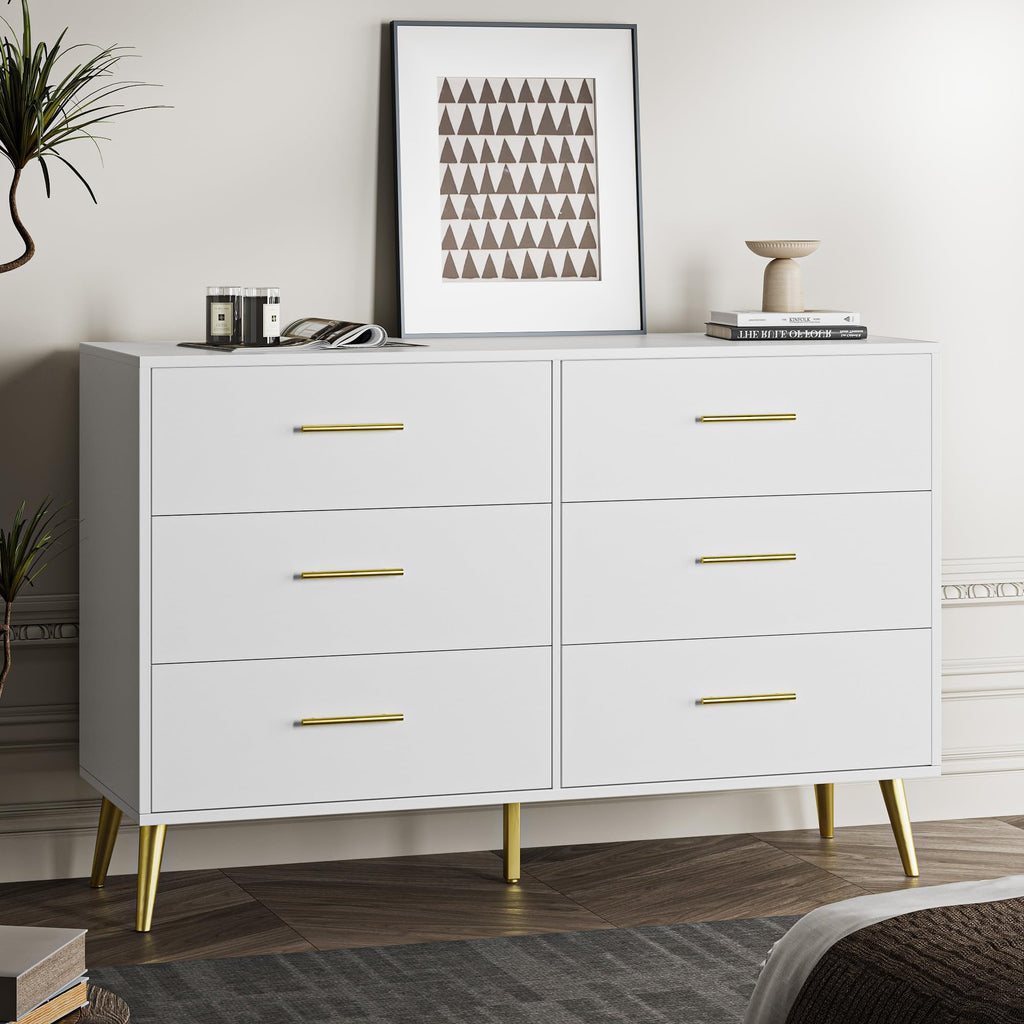 White 6 Drawer Dresser N125022