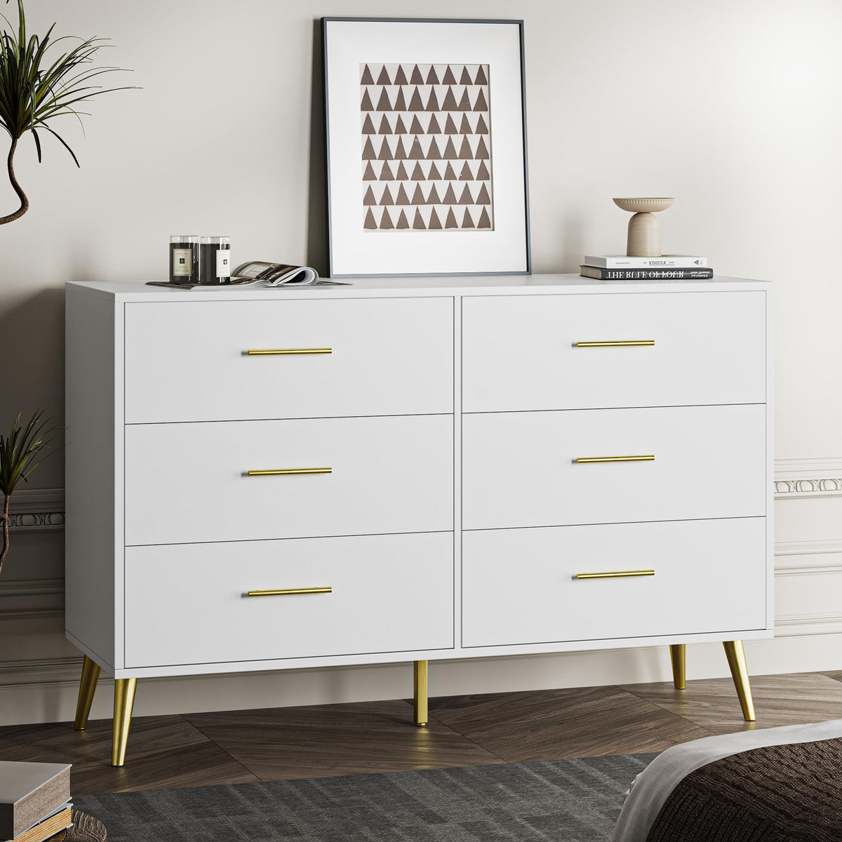 White 6 Drawer Dresser N125022