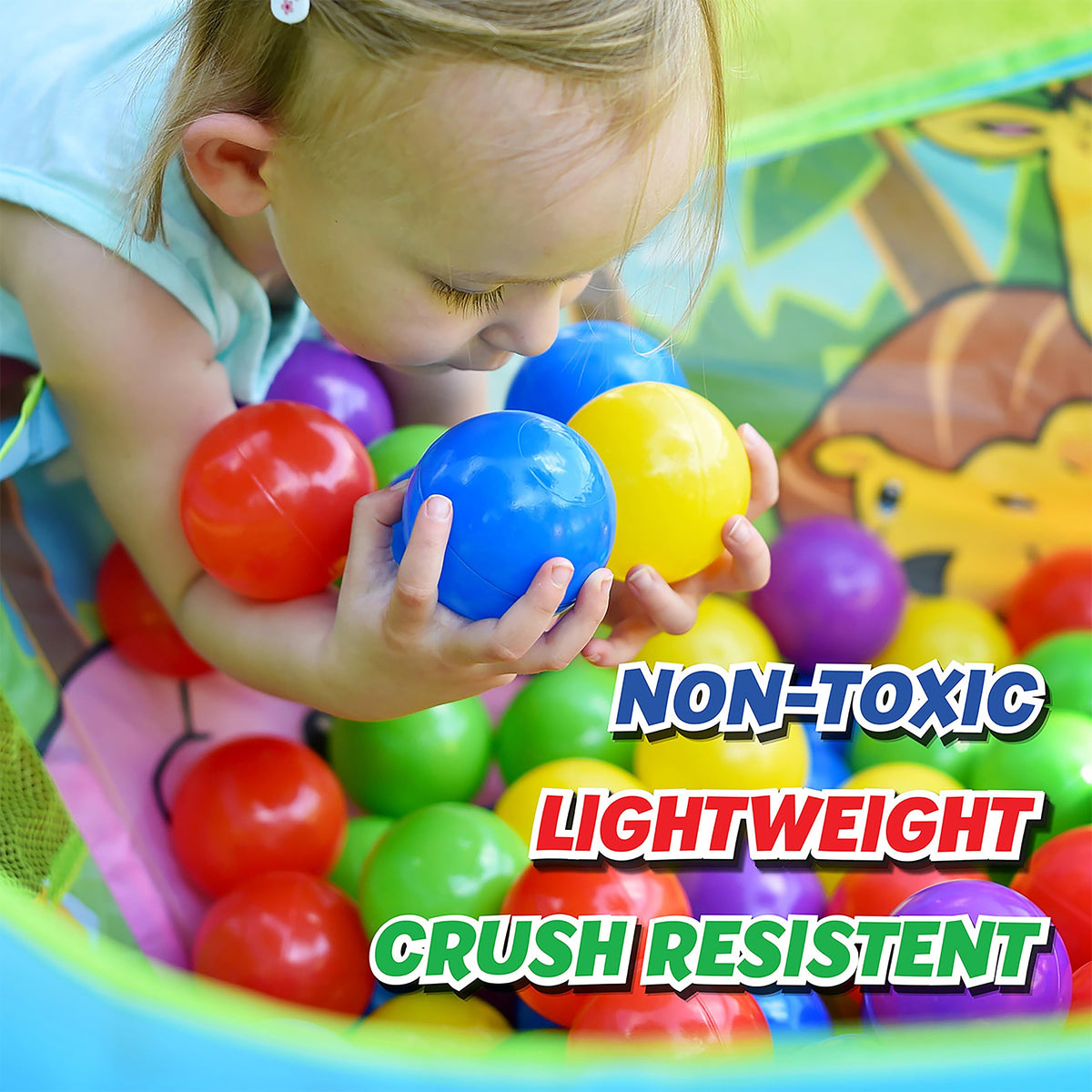 200 Premium Crush-Resistant Play Balls with Zippered Storage Bag Z5643