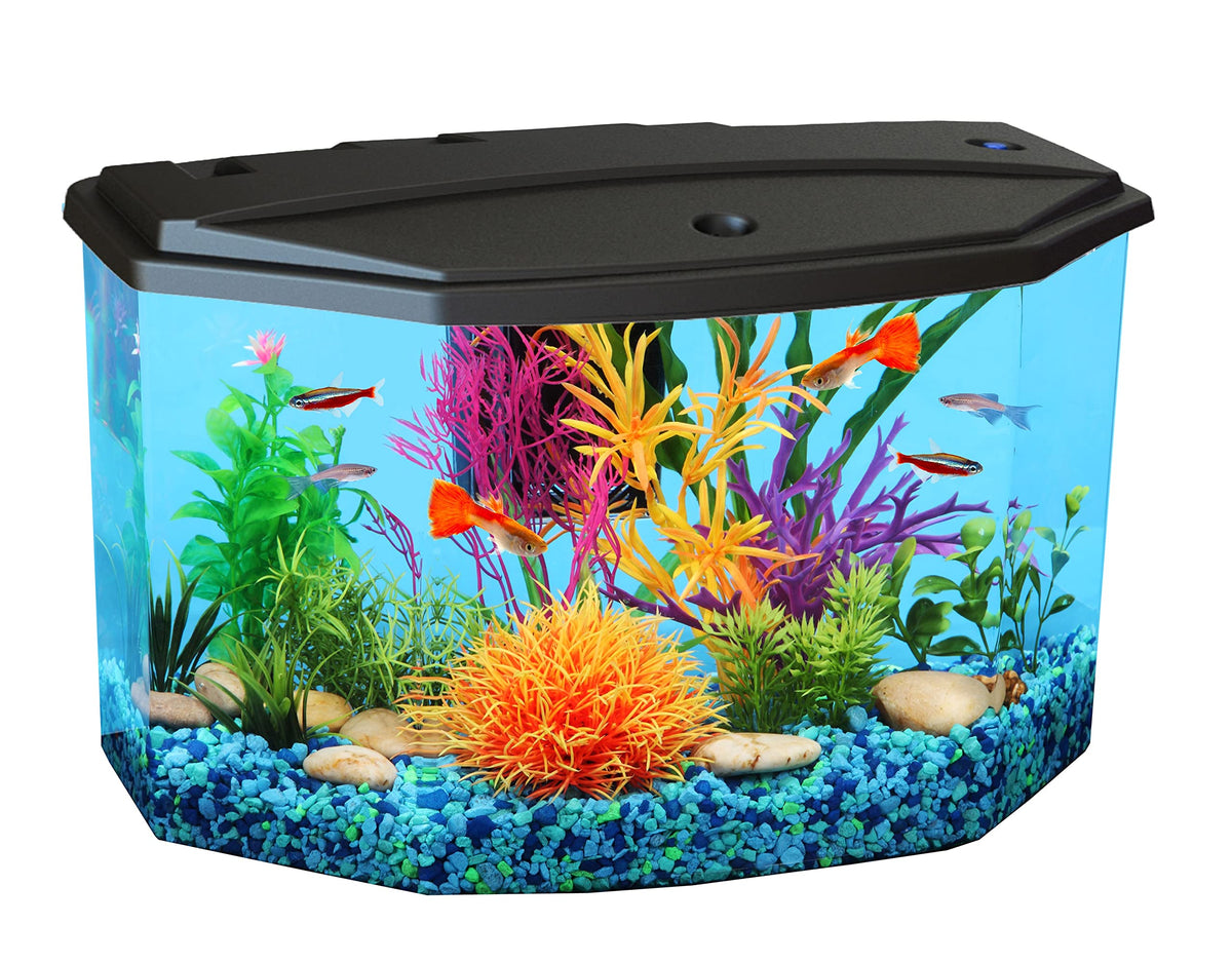 3-Gallon Plastic Aquarium Starter Kit with LED Lighting and Filtration O71708