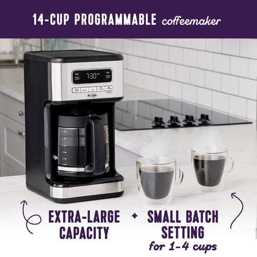 14 Cup Programmable Coffee Maker Stainless Steel W128396