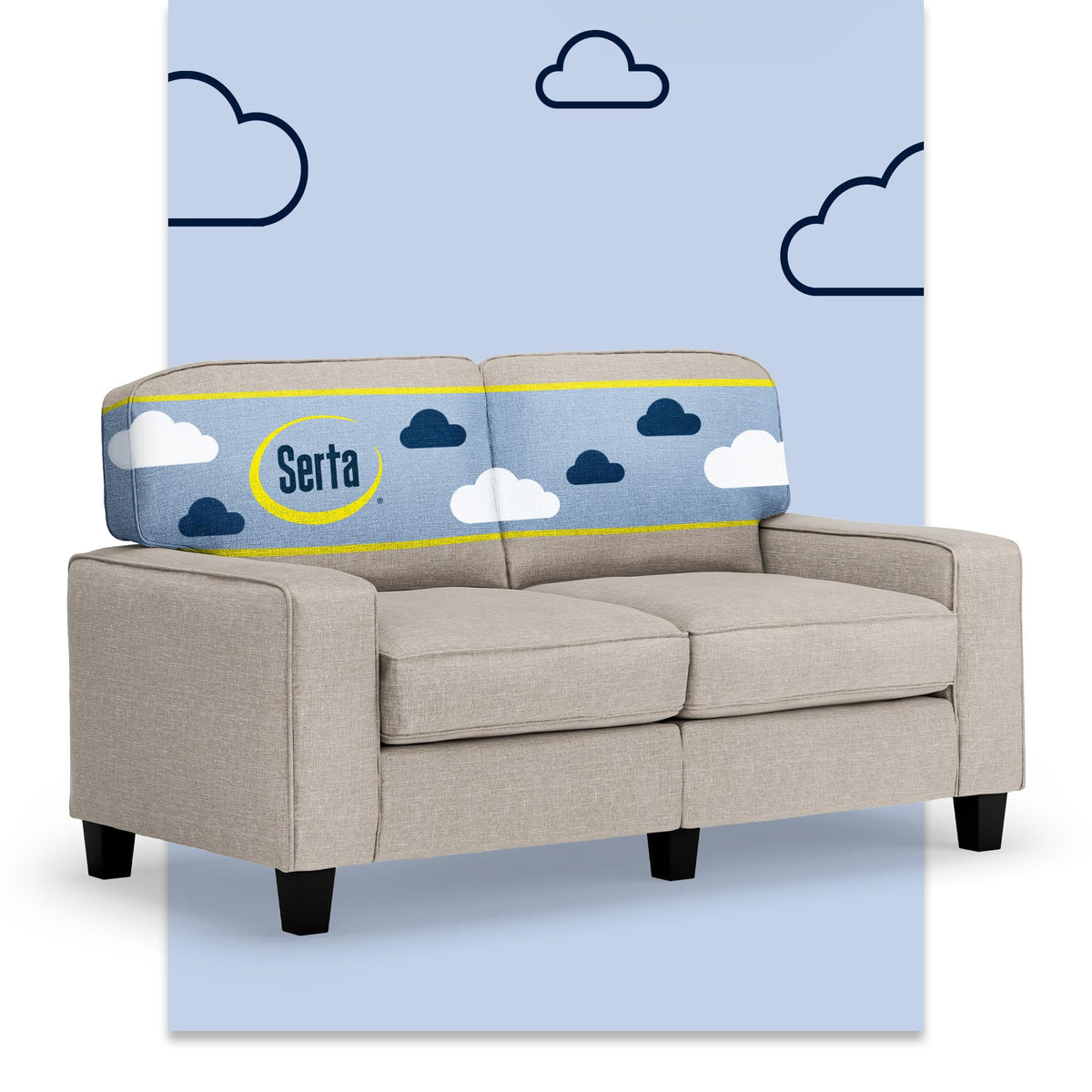 Light Gray Polyester Sofa U914730