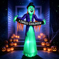 8FT Inflatable Witch Halloween Decoration with Built-in LED Lights S182