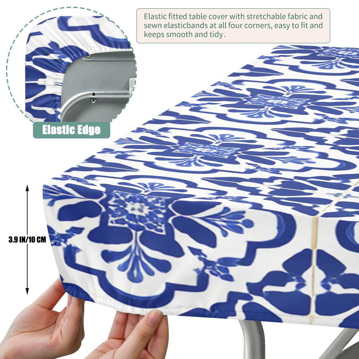 6 Ft Rectangle Water Resistant Tablecloth D9351