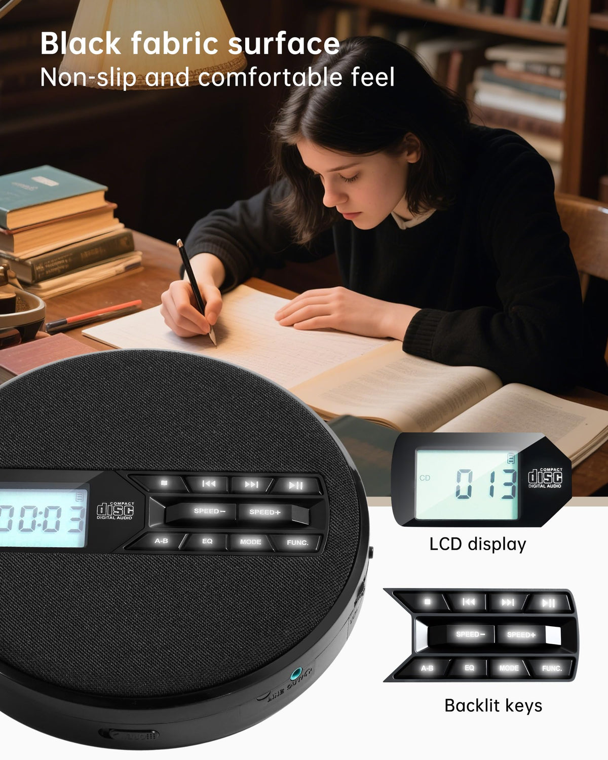 Portable CD Player with Speakers X5849