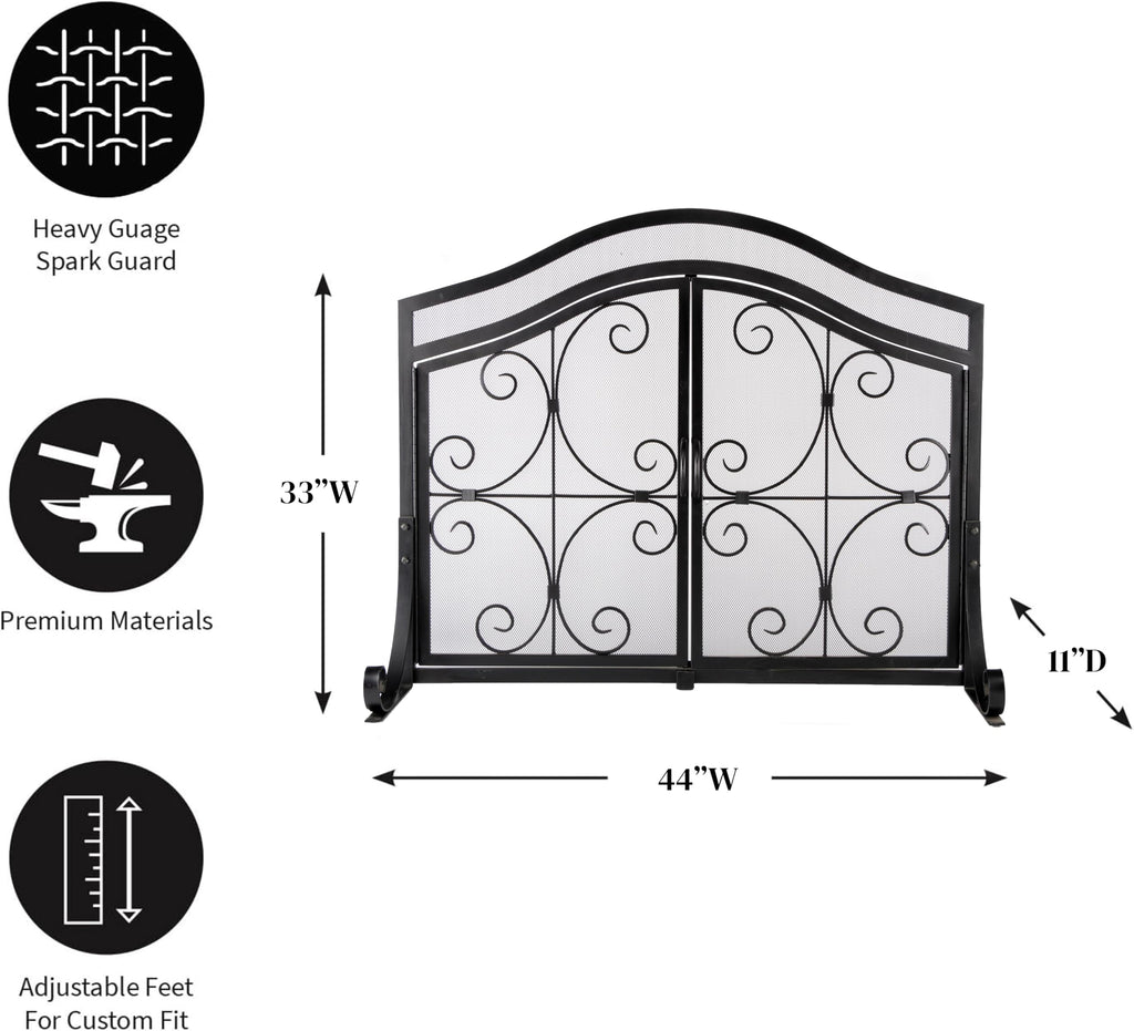Black Metal Fireplace Screen A171195