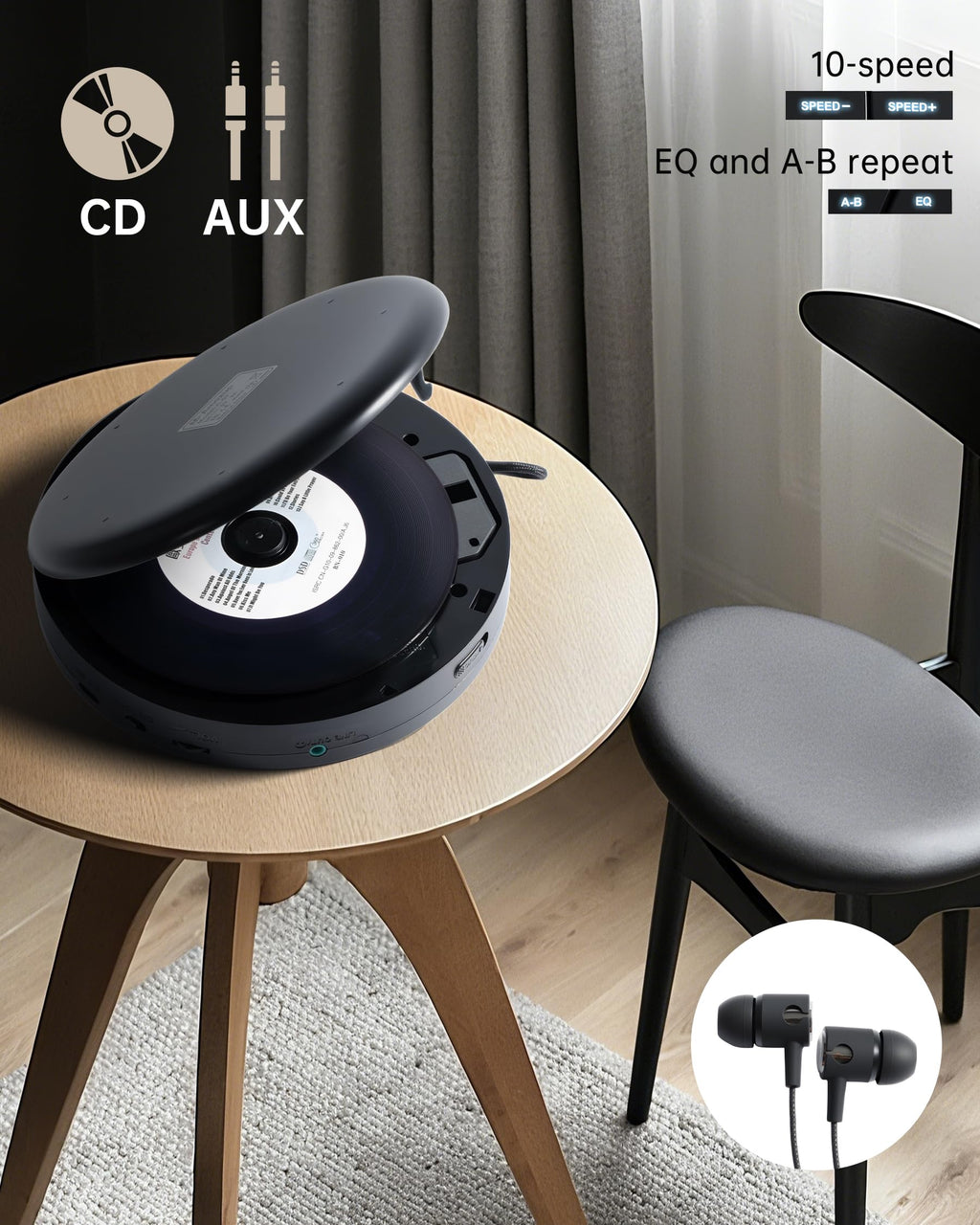 Portable CD Player with Speakers X5849