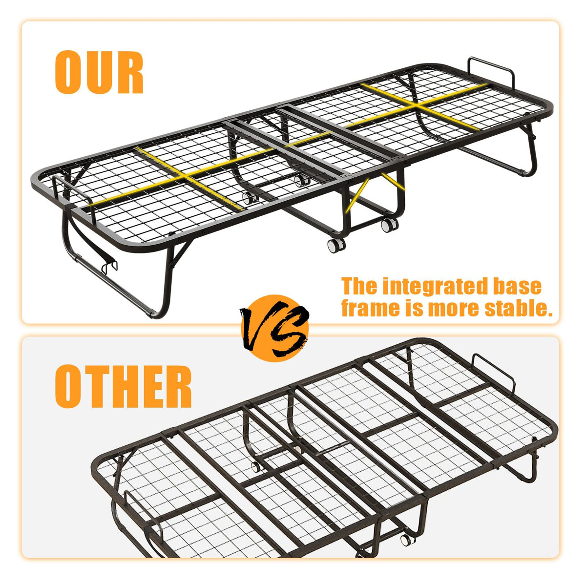 Folding Bed with Memory Foam Mattress K8300