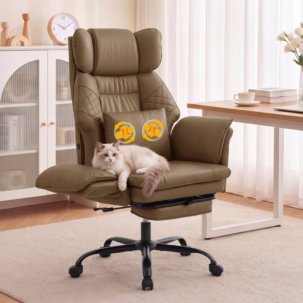3D Kneading Massage Office Chair with Footrest C706289