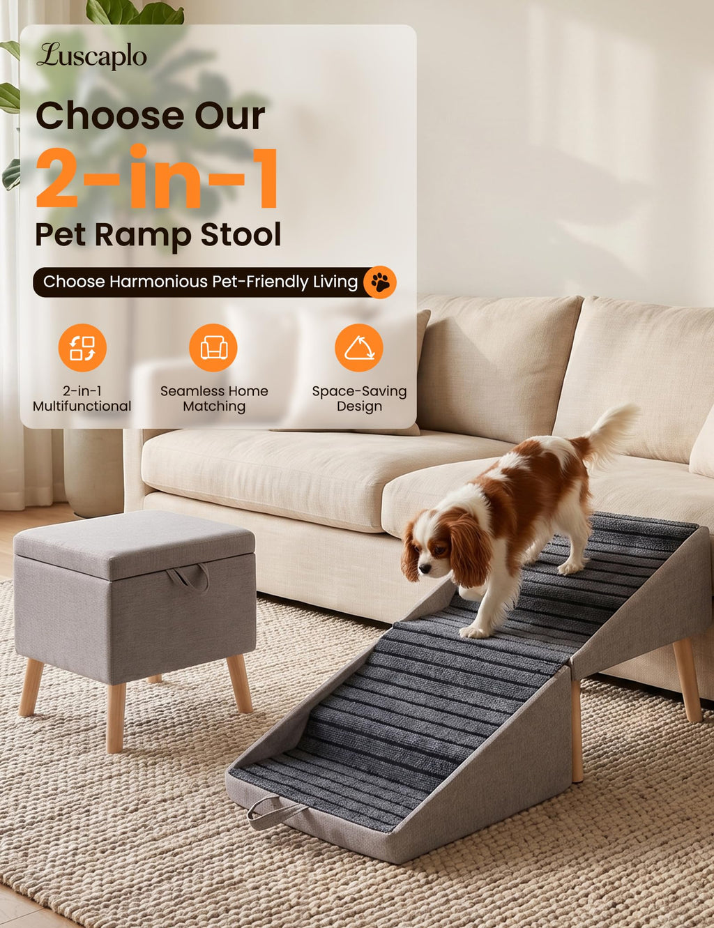 Dog Ramp and Pet Stairs 19" H Z82030