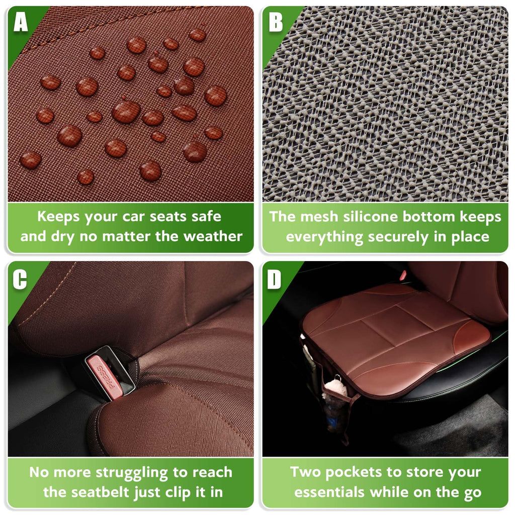 Black Car Seat Protector with 2 Storage Pockets Y604