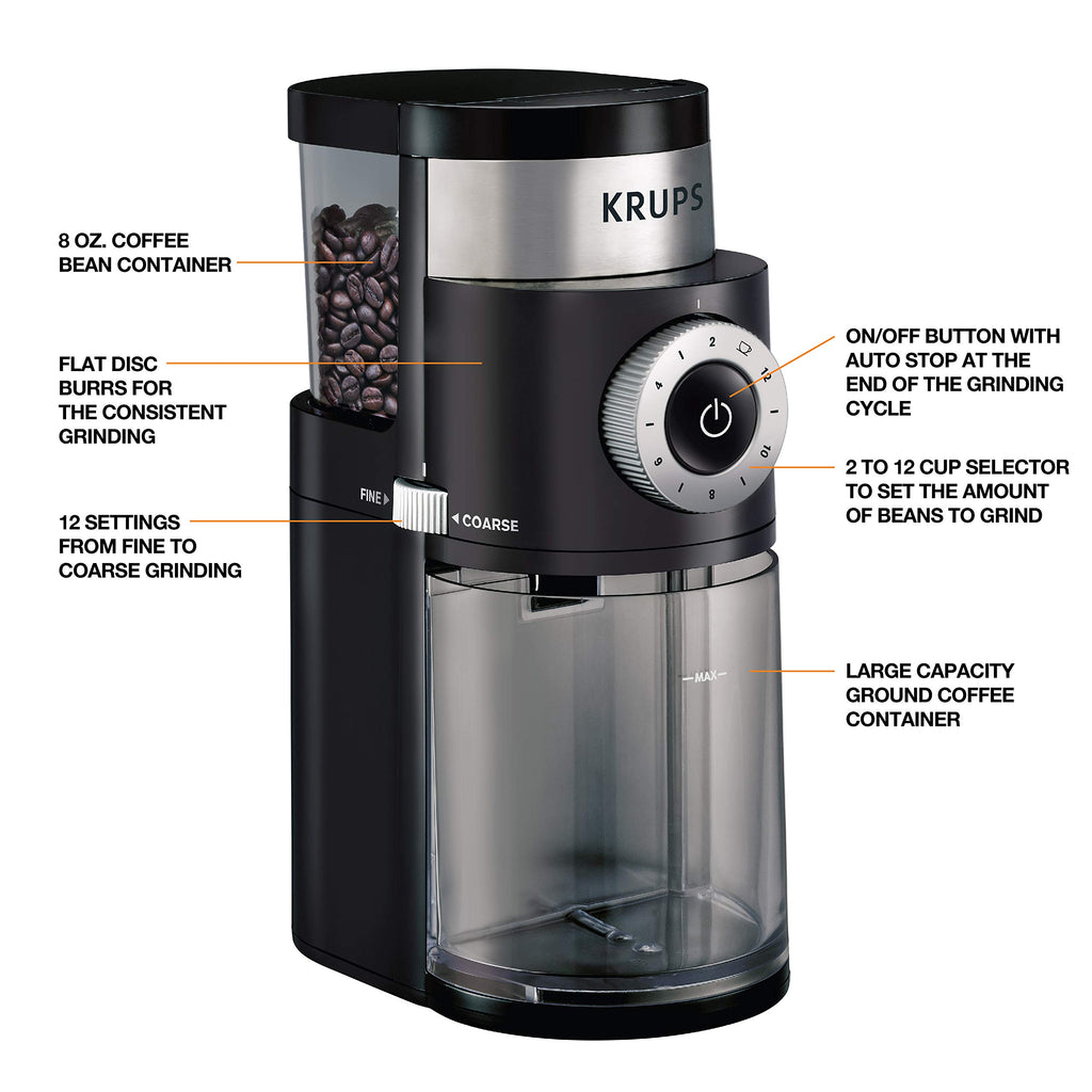 Burr Coffee Grinder 12 Settings 8 oz Stainless Steel I1561