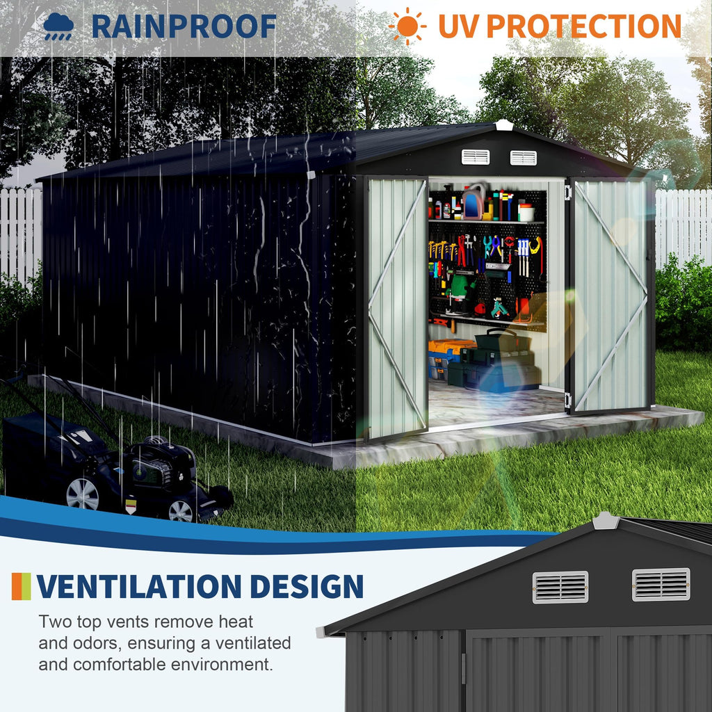 10x14 ft Metal Outdoor Storage Shed M999