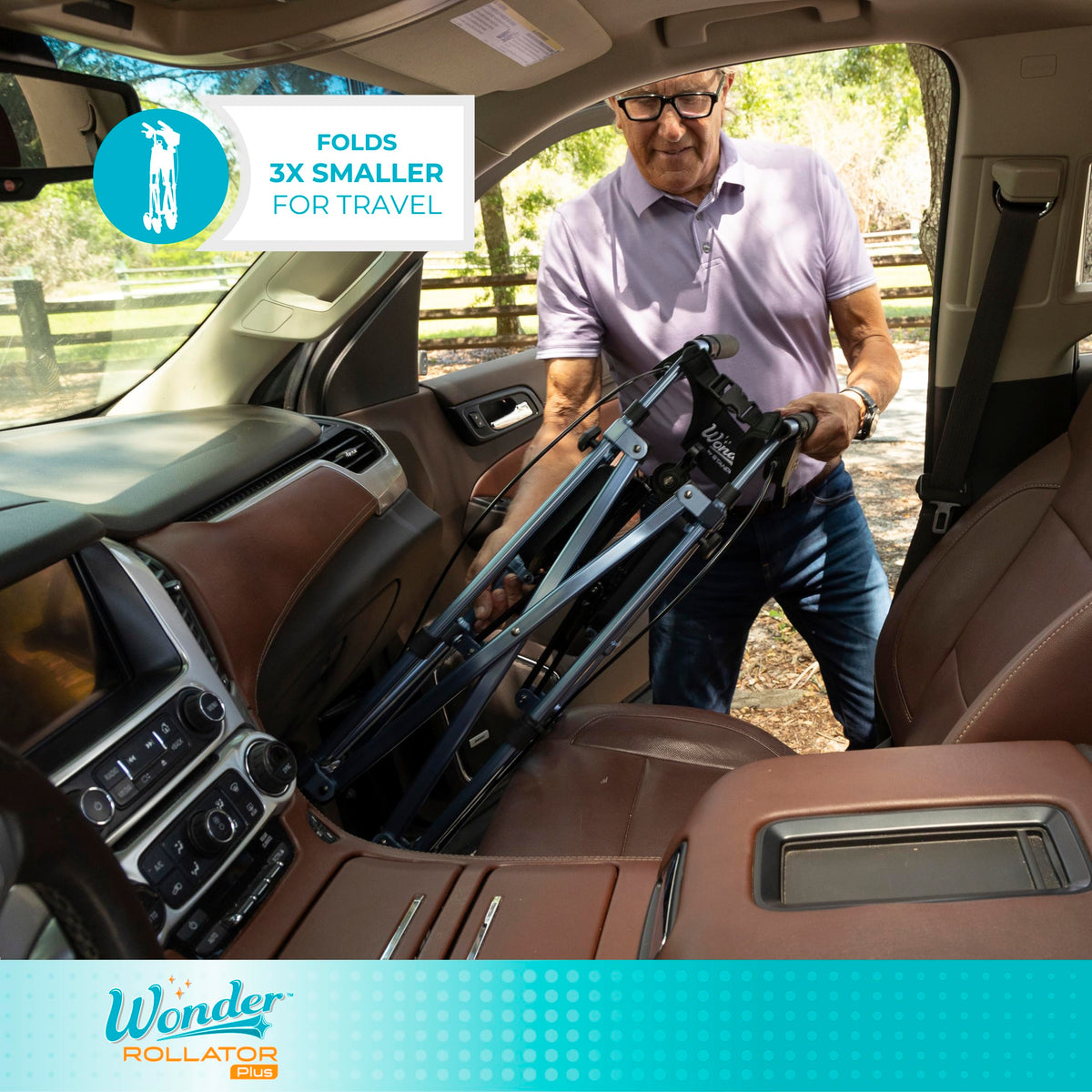 Lightweight Folding Mobility Aid with Four Wheels and Seat A91063