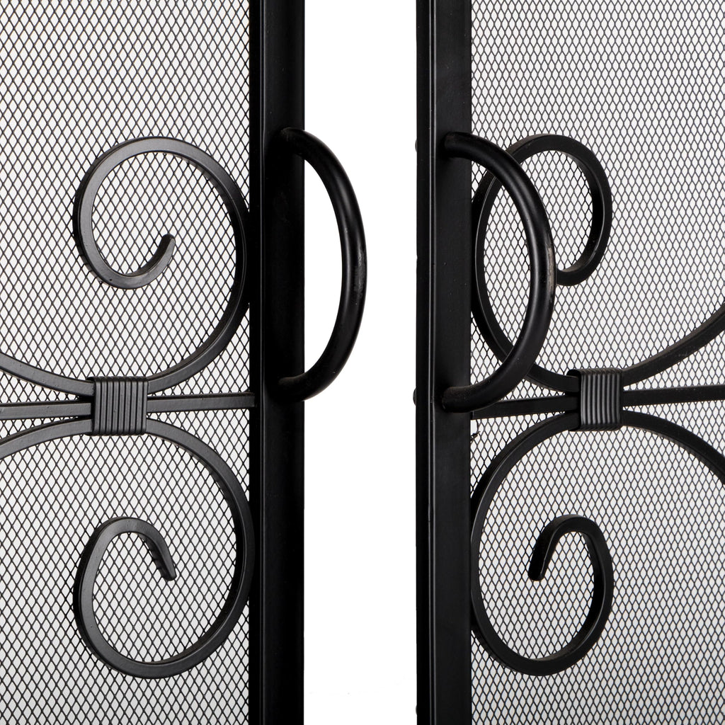 Black Metal Fireplace Screen A171195