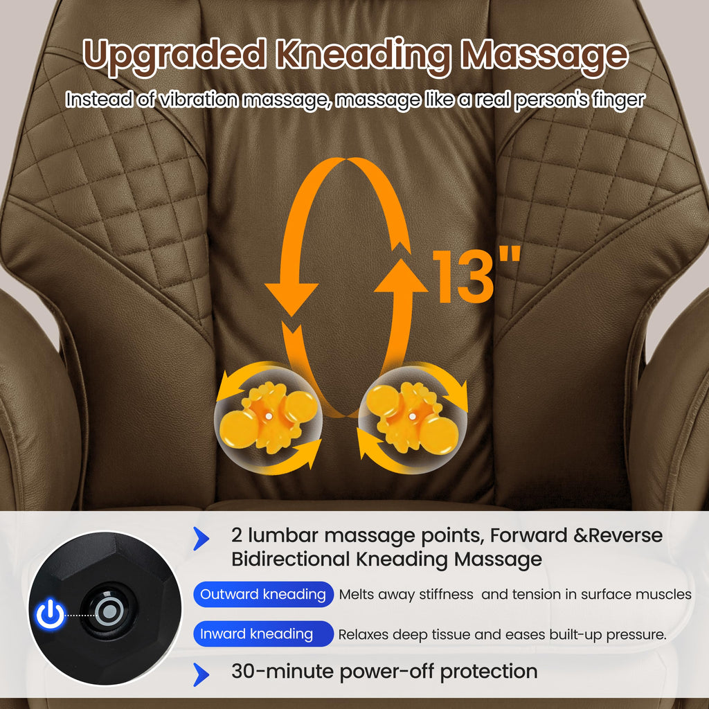3D Kneading Massage Office Chair with Footrest C706289