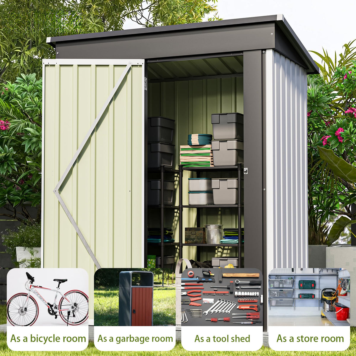 5x3 FT Outdoor Storage Shed E98440