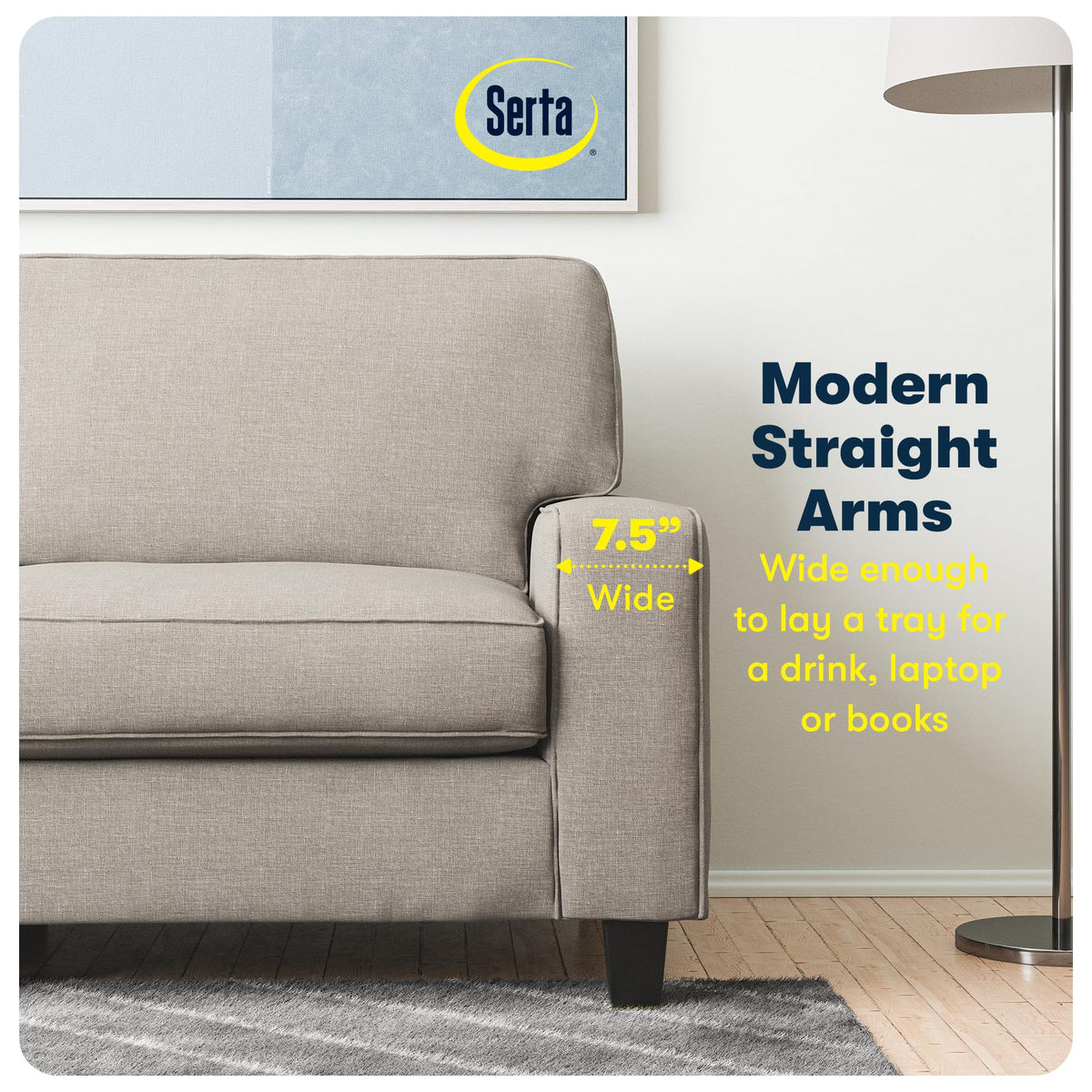 Light Gray Polyester Sofa U914730